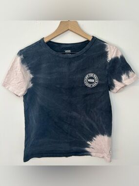 Vans Women’s Grey and Pink Tie Dyed Graphic T-Shirt, Size Small